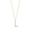 White Zirconia L Initial Letter Gold Plated Necklace 925 Crt Sterling Silver Wholesale Turkish Jewelry