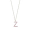 White Zirconia Z Initial Letter Gold Plated Necklace 925 Crt Sterling Silver Wholesale Turkish Jewelry