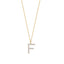 White Zirconia F Initial Letter Gold Plated Necklace 925 Crt Sterling Silver Wholesale Turkish Jewelry
