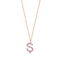 Pink Zirconia Ş Initial Letter Gold Plated Necklace 925 Crt Sterling Silver Wholesale Turkish Jewelry