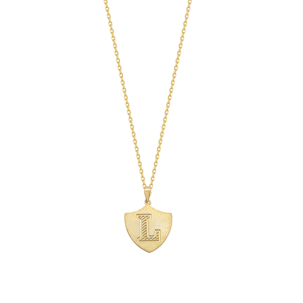 L Initial Letter Gold Plated Necklace 925 Crt Sterling Silver Wholesale Turkish Jewelry