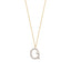 White Zirconia G Initial Letter Gold Plated Necklace 925 Crt Sterling Silver Wholesale Turkish Jewelry