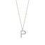 White Zirconia P Initial Letter Gold Plated Necklace 925 Crt Sterling Silver Wholesale Turkish Jewelry