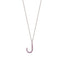 Pink Zirconia J Initial Letter Gold Plated Necklace 925 Crt Sterling Silver Wholesale Turkish Jewelry