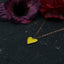 Gold Plated Fashionable Yellow Enamel Heart Necklace 925 Crt Sterling Silver Wholesale Turkish Jewelry