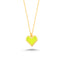 Gold Plated Fashionable Yellow Enamel Pixel Heart Necklace 925 Crt Sterling Silver  Wholesale Turkish Jewelry