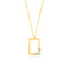 Zirconia Frame Hollow Square Gold Plated Necklace 925 Crt Sterling Silver Wholesale Turkish Jewelry