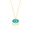 Zirconia Pending Turquoise Evil Eye Gold Plated Necklace 925 Crt Sterling Silver Wholesale Turkish Jewelry