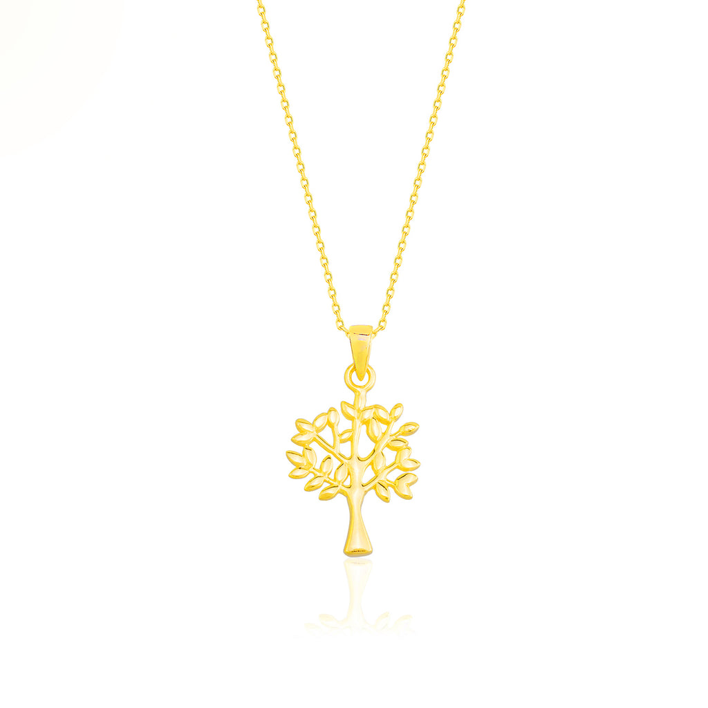 Gold Plated Fashionable Tree Necklace  925 Crt Sterling Silver Wholesale Turkish Jewelry