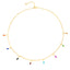 Gold Plated Trendy Multicolored Bead Necklace 925 Crt Sterling Silver Wholesale Turkish Jewelry