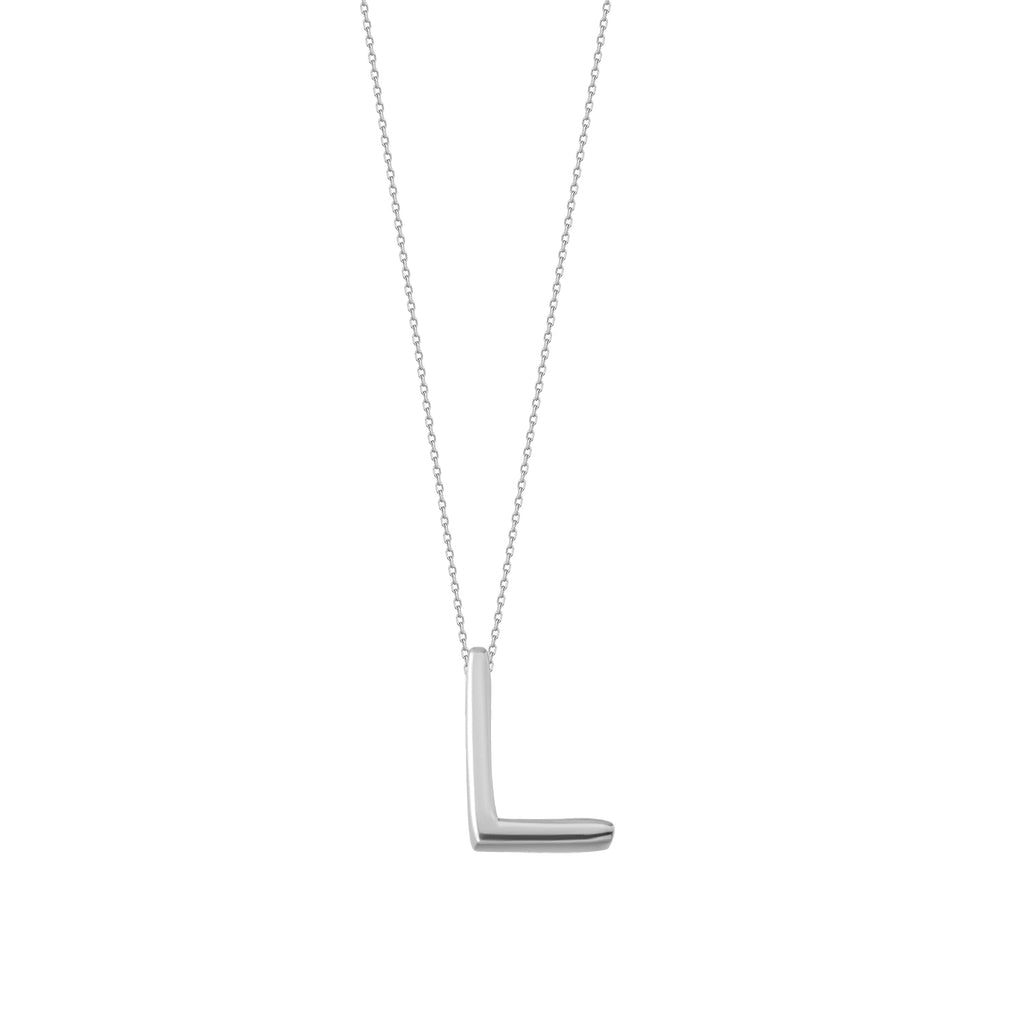 L Initial Letter Gold Plated Necklace 925 Crt Sterling Silver Wholesale Turkish Jewelry