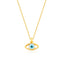 Gold Plated Fashionable Mini Opal Evileye Necklace 925 Crt Sterling Silver  Wholesale Turkish Jewelry