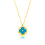Gold Plated Fashionable Turquoise Enamel Clover Round Necklace 925 Crt Sterling Silver Wholesale Turkish Jewelry