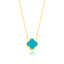 Gold Plated Fashionable Turquoise Enamel Clover Necklace 925 Crt Sterling Silver Wholesale Turkish Jewelry
