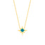 Gold Plated Fashionable Turquoise Enamel North Star Necklace 925 Crt Sterling Silver Wholesale Turkish Jewelry