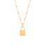Gold Plated Fashionable Plain Lock Necklace 925 Crt Sterling Silver Wholesale Turkish Jewelry