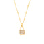 Gold Plated Fashionable Cubic Zirconia Lock Necklace 925 Crt Sterling Silver  Wholesale Turkish Jewelry