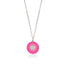 Pink Enamel Sun Medallion Gold Plated Necklace Wholesale Turkish 925 Crt Sterling Silver Jewelry