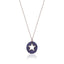 Purple Zirconia Hollow Star Medallion Gold Plated Necklace Wholesale Turkish 925 Crt Sterling Silver Jewelry