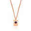 Pink Zirconia Heart Frame Cuban Curb Chain Gold Plated Necklace Wholesale Turkish 925 Crt Sterling Silver Jewelry