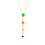 Gold Plated Trendy Multicolored Zirconia Coin Necklace 925 Crt Sterling Silver Wholesale Turkish Jewelry