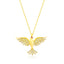 Zirconia Phoenix Simurg Bird Gold Plated Necklace Wholesale Turkish 925 Crt Sterling Silver Jewelry