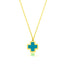 Turquoise Cross Gold Plated 925 Crt Sterling Silver Necklace Wholesale Turkish Jewelry