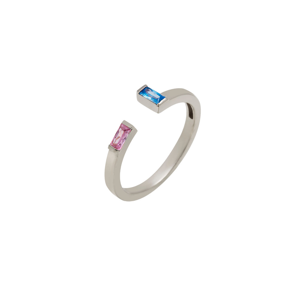 925 Crt Sterling Silver Best Price Best Quailty Handcraft   Gold Plated Adjustable Aquamarine Pink Baquette Zirconia Ring Wholesale Turkish Jewelry