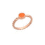 925 Crt Sterling Silver Gold Plated Coral Enamel Twisted Design Fasionable Ring Wholesale Turkish Jewelry