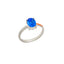 925 Crt Sterling Silver Gold Plated Blue Zirconia Twisted Design Fasionable Ring Wholesale Turkish Jewelry
