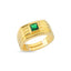 Emerald Zirconium Square 18K Gold Plated Ring Wholesale Turkish 925 Crt Sterling Silver Jewelry