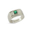 Emerald Zirconium Square 18K Gold Plated Ring Wholesale Turkish 925 Crt Sterling Silver Jewelry