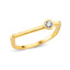 White Zirconium Bar 18K Gold Plated Ring Wholesale 925 Crt Sterling Silver Turkish Jewelry