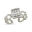 Square Zirconium Gold Plated Adjustable Chain Ring Wholesale 925 Crt Sterling Silver Turkish Jewelry