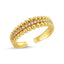 Zirconium and Balls Gold Plated Adjustable Ring Wholesale 925 Crt Sterling Silver Turkish Jewelry