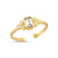 Triple Zirconium Baguette Gold Plated Adjustable Ring Wholesale 925 Crt Sterling Silver  Turkish Jewelry