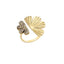 Stylish Double Flower Zirconia Gold Plated Adjustable Ring 925 Crt Sterling Silver Wholesale Turkish Jewelry