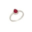 Authentic Single Red Drop Crystal Gold Plated Ring 925 Crt Sterling Silver Wholesale Turkish Jewelry