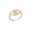 Trendy Zirconia Evil Eye Gold Plated Ring Wholesale 925 Crt Sterling Silver Turkish Jewelry