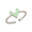 925 Crt Sterling Silver Best Price Best Quailty Handcraft Gold Plated Fresh Green Enamel Heart Ring Wholesale Turkish Jewelry