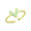 925 Crt Sterling Silver Best Price Best Quailty Handcraft Gold Plated Fresh Green Enamel Heart Ring Wholesale Turkish Jewelry
