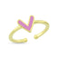 925 Crt Sterling Silver Best Price Best Quailty Handcraft Gold Plated Purple Enamel Heart Ring Wholesale Turkish Jewelry