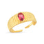 Pink Oval Zirconium Gold Plated Adjustable Ring Wholesale 925 Crt Sterling Silver  Turkish Jewelry