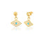 Handcrafted White Zirconia With Turquoise Eye Dangle Earring  925 Crt Sterling Silver Wholesale Turkish Jewelry